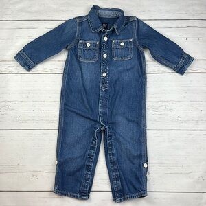 GAP Toddler One Piece Onesie Medium Wash Denim Jumpsuit